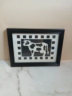 Framed Cow in Scherenschnitte Hand Paper Cutting-By Shirley